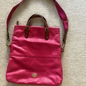Fossil pink leather bag